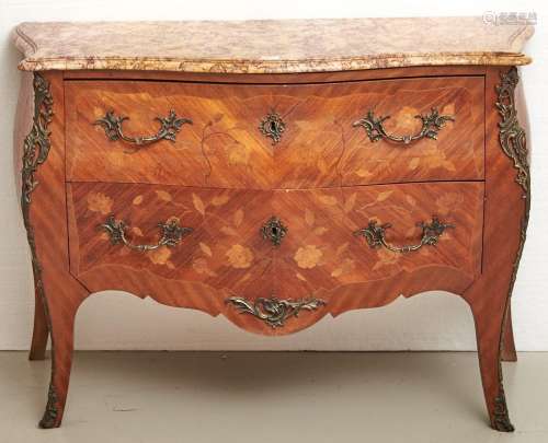 A French kingwood and marquetry commode, early 20th c, in Lo...