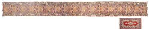 A Persian style runner, 66 x 880cm and a rug (2) Both soiled...