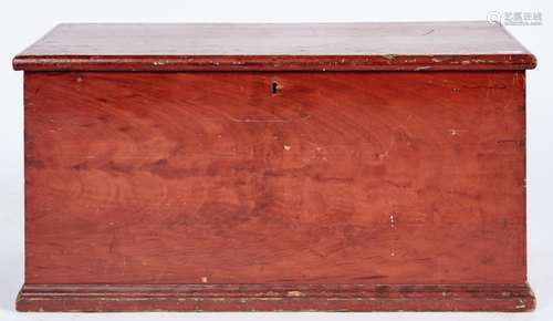 A Victorian painted pine chest, the hinged top above a faux ...