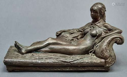 James Butler, RA (1931-) - Nude reclining on a chaise longue...