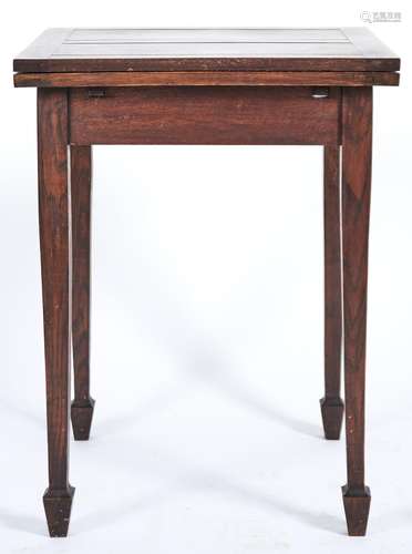 A small oak drawleaf table, c1920's, the square top with dra...