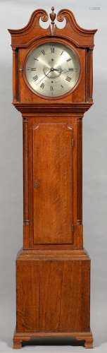An oak longcase noctuary or watchman's timepiece, Whitehurst...
