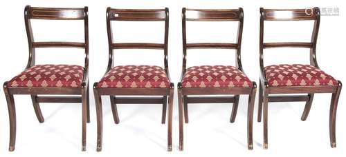 A set of four reproduction mahogany Regency style dining cha...