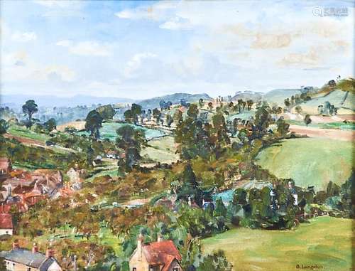 Beatrice Langdon (1898 - 1986) - Village in an Extensive Lan...