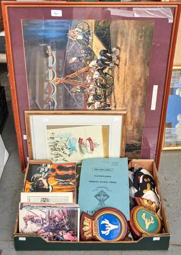 A quantity of Royal Navy ephemera, a souvenir booklet, frame...