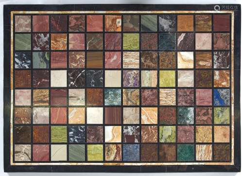 A specimen marble table top, 20th c, in Regency Grand Tour s...
