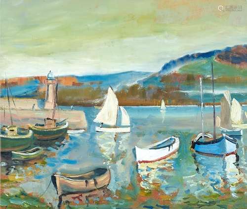 British School, 20th c - The Harbour, St Ives, oil on board,...