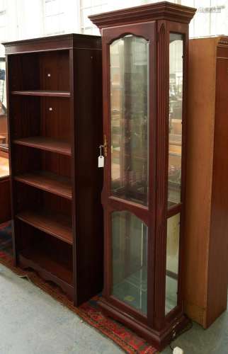 A reproduction mahogany open bookcase in George III style, w...