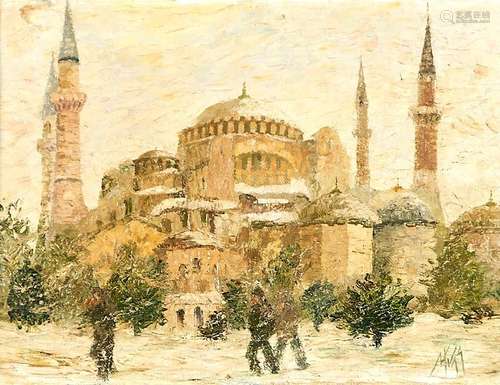 Nihat Yavas, 20th c - Hagia Sophia, Istanbul, signed, inscri...