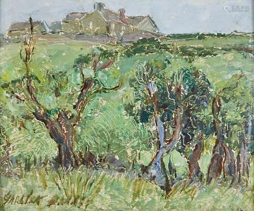 Gabriel Banks, 20th c - An Orchard, signed, oil on panel, 25...