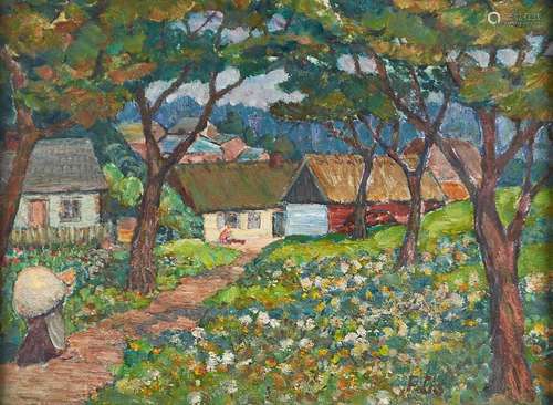 Eastern European School, 20th c – Garden in Spring, signed F...