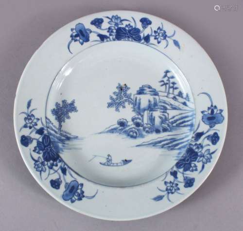 AN 18TH CENTURY CHINESE YONGZHENG PERIOD BLUE AND WHITE PLAT...