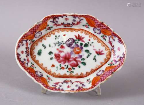 AN 18TH CENTURY CHINESE EXPORT FAMILLE ROSE PORCELAIN DISH, ...