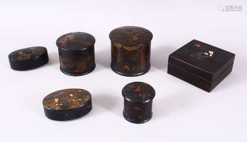 A MIXED LOT OF CHINESE 19TH / 20TH CENTURY LACQUER LIDDED BO...