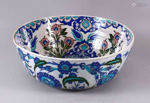 A LARGE 19TH CENTURY ITALIAN CANTAGALI IZNIK STYLE POTTERY B...