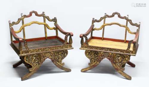 A SUPERB PAIR OF 19TH/20TH CENTURY THAI CARVED HOWDAH ELEPHA...