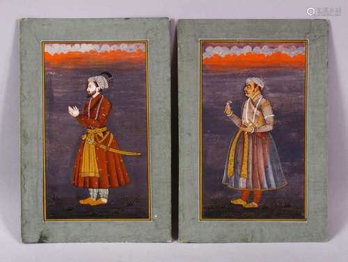 TWO FINE QUALITY INDIAN MINIATURE PAINTINGS, each depicting ...