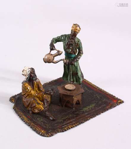 A TURKISH THEME BERGMAN STYLE COLD PAINTED BRONZE FIGURE - d...