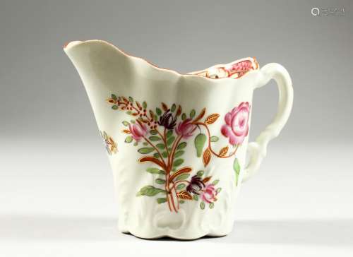 A WORCESTER HIGH CHELSEA EWER painted with Chinese style flo...