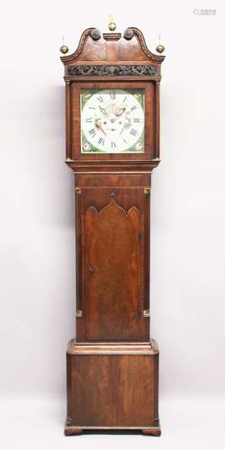 A GEORGE III MAHOGANY LONGCASE CLOCK BY BANKS, OLDHAM, with ...