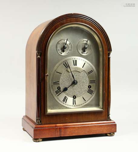 A MAHOGANY CLOCK BY WALES & McCULLOCH, 56 Cheapside, London,...