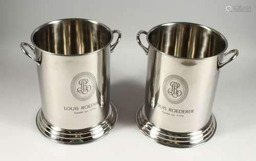 A PAIR OF LOUIS ROEDERER CIRCULAR TWO HANDLED WINE COOLERS 9...