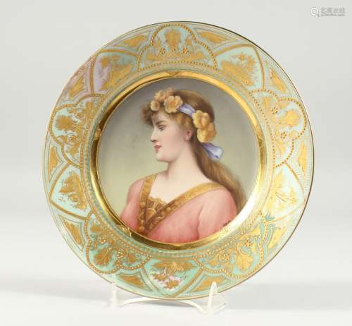 A SUPERB VIENNA PORCELAIN PLATE with a portrait of TUGEND, s...