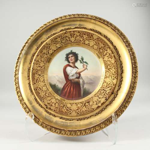A SUPERB VIENNA PORCELAIN PLATE painted with a portrait of D...
