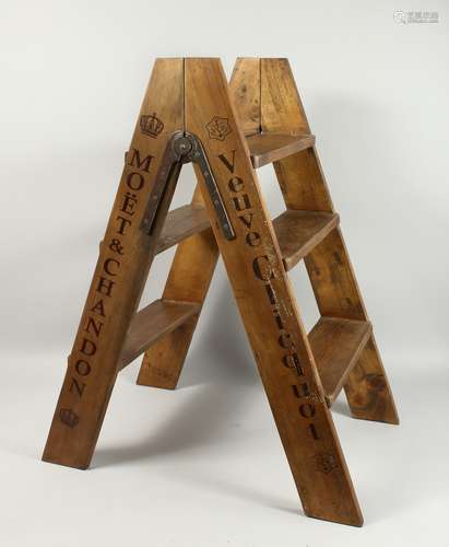 A SET OF NOVELTY ADVERTISING PINE STEPS. 2ft 10ins high