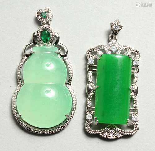 TWO GOOD JADE PENDANTS