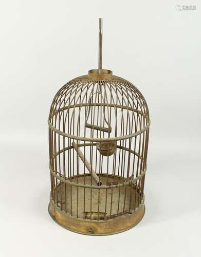 A BRASS BIRDCAGE 16ins high