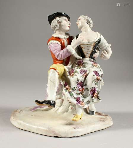 AN 18TH CENTURY FURSTENBERG PORCELAIN GROUP OF YOUNG LOVERS....