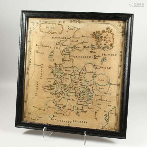 AN 18th CENTURY MAP OF GREAT BRITAIN by ANN AMBLER 1795, fra...