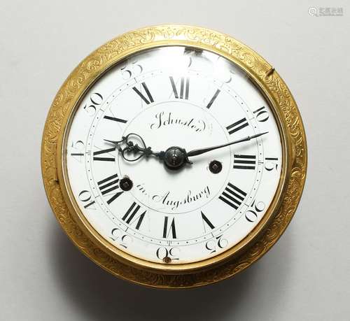 A VERY GOOD 18TH CENTURY AUGSBURG GILT BRONZE TABLE CLOCK by...