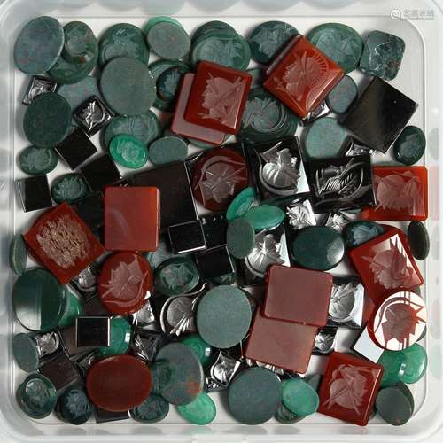 A BOX OF INTAGLIO STONES