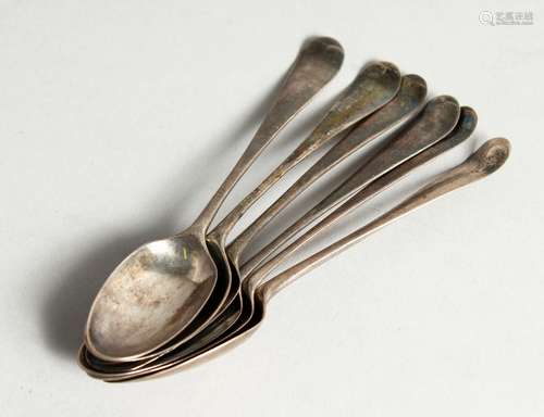 SIX GEORGIAN PICTURE BACK TEA SPOONS