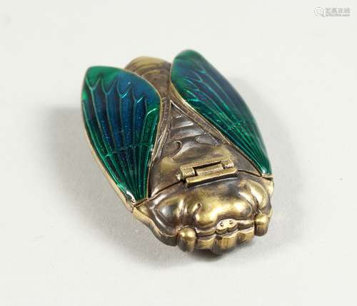 A BRASS SCARAB VESTA CASE