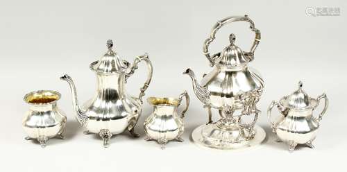 A SUPERB STERLING SILVER FIVE PIECE TEA SET BY POOLE, active...