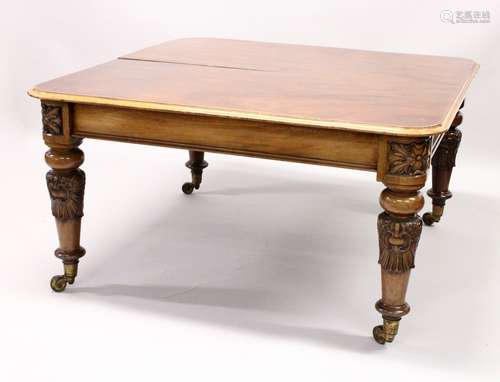 A GOOD 19TH CENTURY MAHOGANY EXTENDING DINING TABLE, with th...