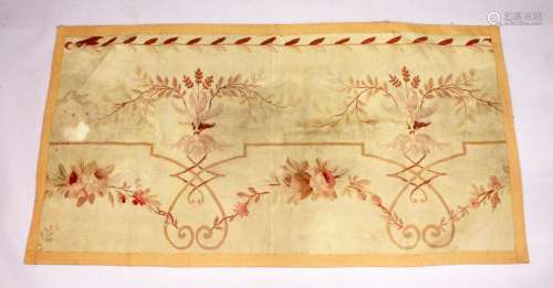 AN AUBUSSON PIECE OF TURKISH FABRIC with roses and scrolls 5...