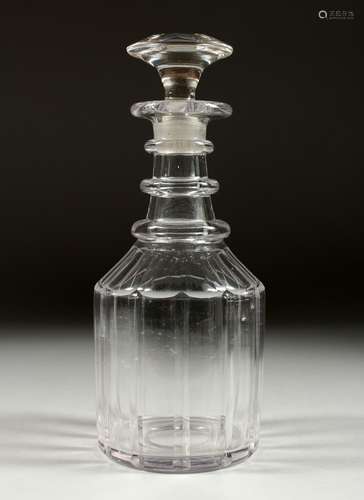 A GEORGIAN DECANTER AND STOPPER.