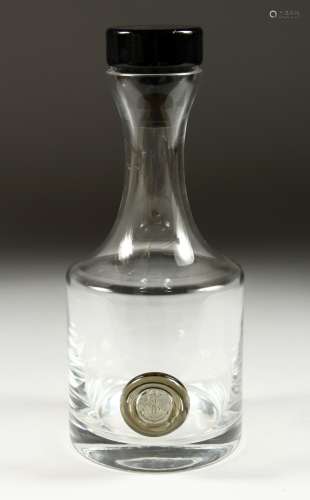 A GOOD ROSENTHAL GLASS DECANTER AND STOPPER with seal. 26cm ...