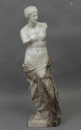 A 19th century grand tour alabaster sculpture of Venus de Mi...