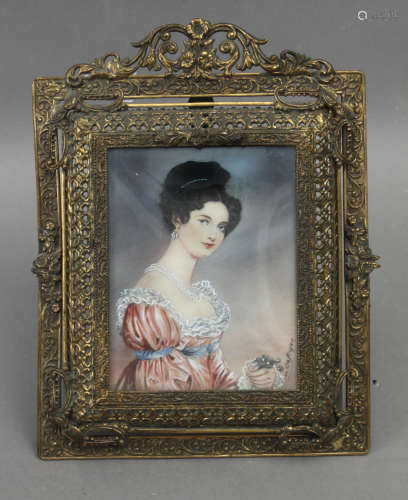 Moritz Daffinger (attrib.). Portrait miniature of a dame