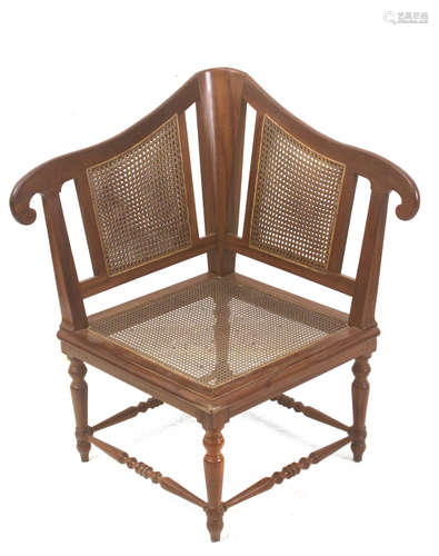 A walnut corner armchairs circa 1900