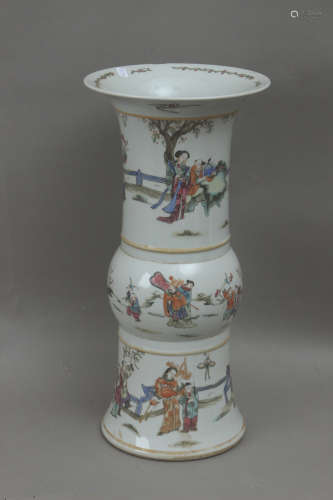 A 19th century Famille Rose Gu vase