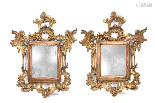 A pair of first half 20th century cornucopia mirrors