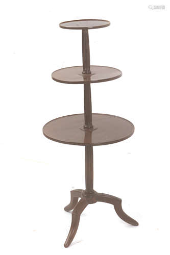 A 19th century English three tier mahogany side table