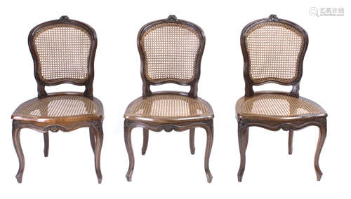 A set of three walnut chairs, England, Regency period circa ...