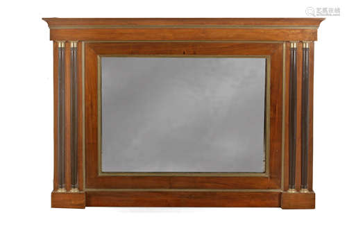 A 19th century Empire period walnut mirror